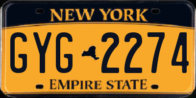 NY license plate GYG2274