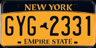 NY license plate GYG2331
