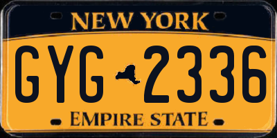 NY license plate GYG2336