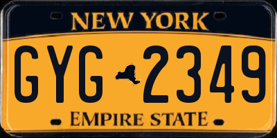 NY license plate GYG2349