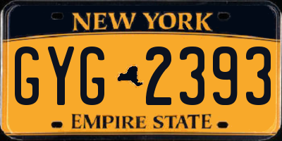 NY license plate GYG2393