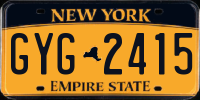NY license plate GYG2415