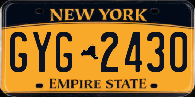 NY license plate GYG2430