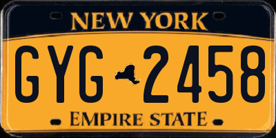 NY license plate GYG2458