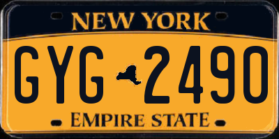 NY license plate GYG2490