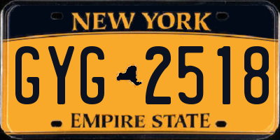 NY license plate GYG2518