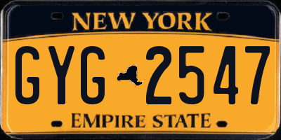 NY license plate GYG2547