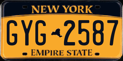 NY license plate GYG2587