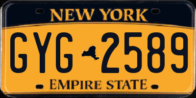 NY license plate GYG2589