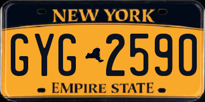 NY license plate GYG2590