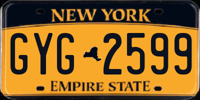 NY license plate GYG2599
