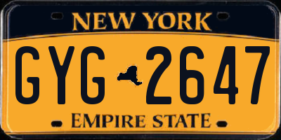 NY license plate GYG2647