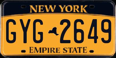 NY license plate GYG2649
