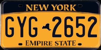 NY license plate GYG2652