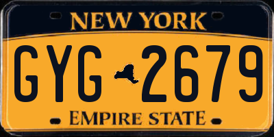 NY license plate GYG2679