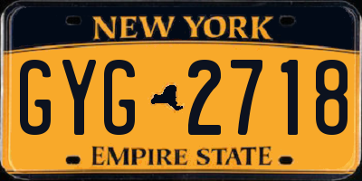 NY license plate GYG2718