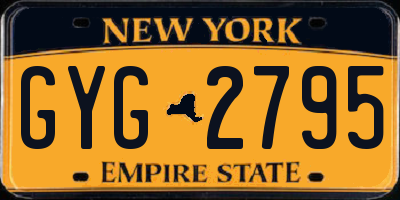 NY license plate GYG2795