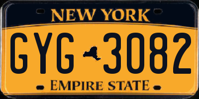 NY license plate GYG3082