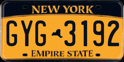 NY license plate GYG3192