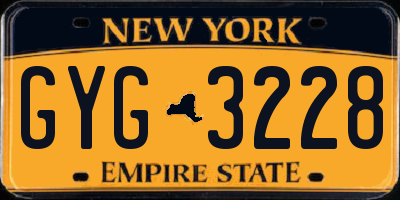 NY license plate GYG3228