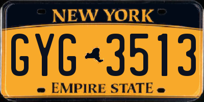 NY license plate GYG3513