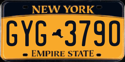 NY license plate GYG3790