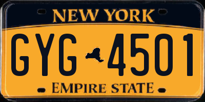 NY license plate GYG4501