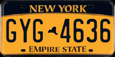 NY license plate GYG4636