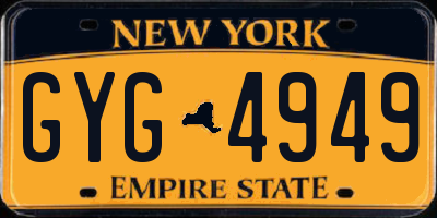 NY license plate GYG4949