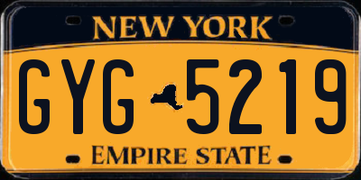 NY license plate GYG5219