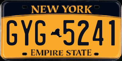 NY license plate GYG5241