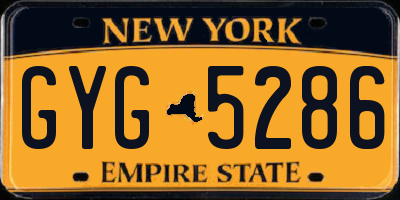 NY license plate GYG5286