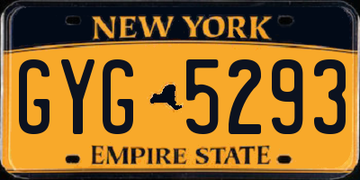 NY license plate GYG5293