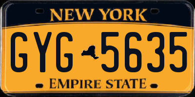 NY license plate GYG5635