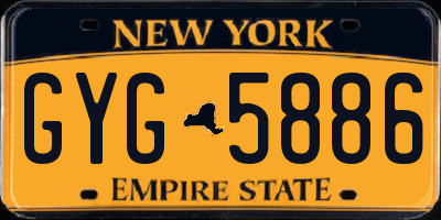 NY license plate GYG5886