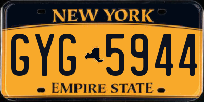NY license plate GYG5944