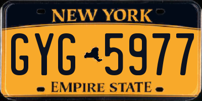 NY license plate GYG5977