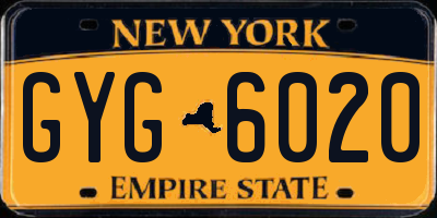 NY license plate GYG6020