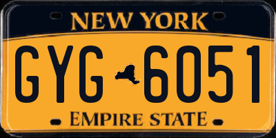 NY license plate GYG6051