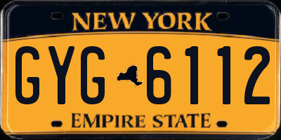 NY license plate GYG6112
