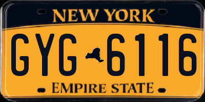 NY license plate GYG6116