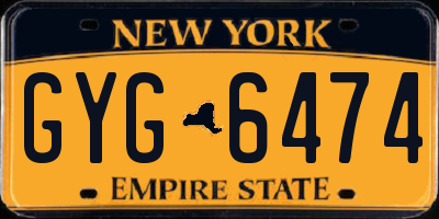 NY license plate GYG6474