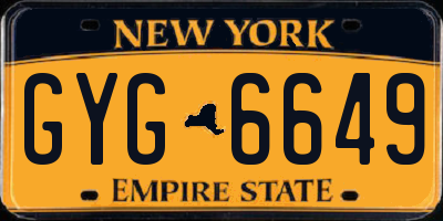 NY license plate GYG6649