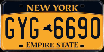 NY license plate GYG6690