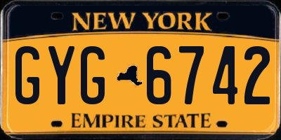 NY license plate GYG6742