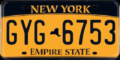 NY license plate GYG6753