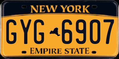 NY license plate GYG6907