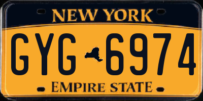 NY license plate GYG6974