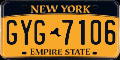 NY license plate GYG7106