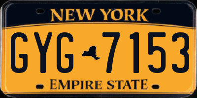 NY license plate GYG7153